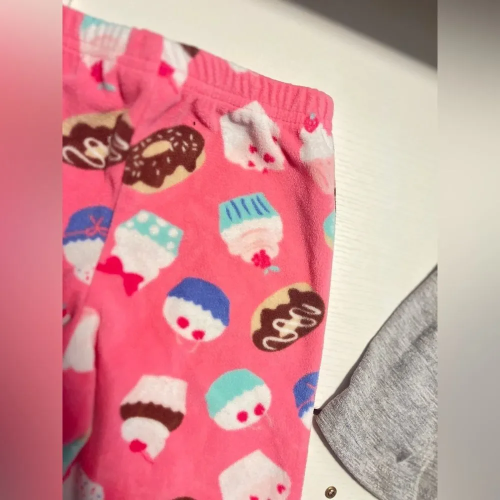 Carter's Girl Cupcakes & Donuts Long Sleeve Fleece Bottoms Pajama Set 18M